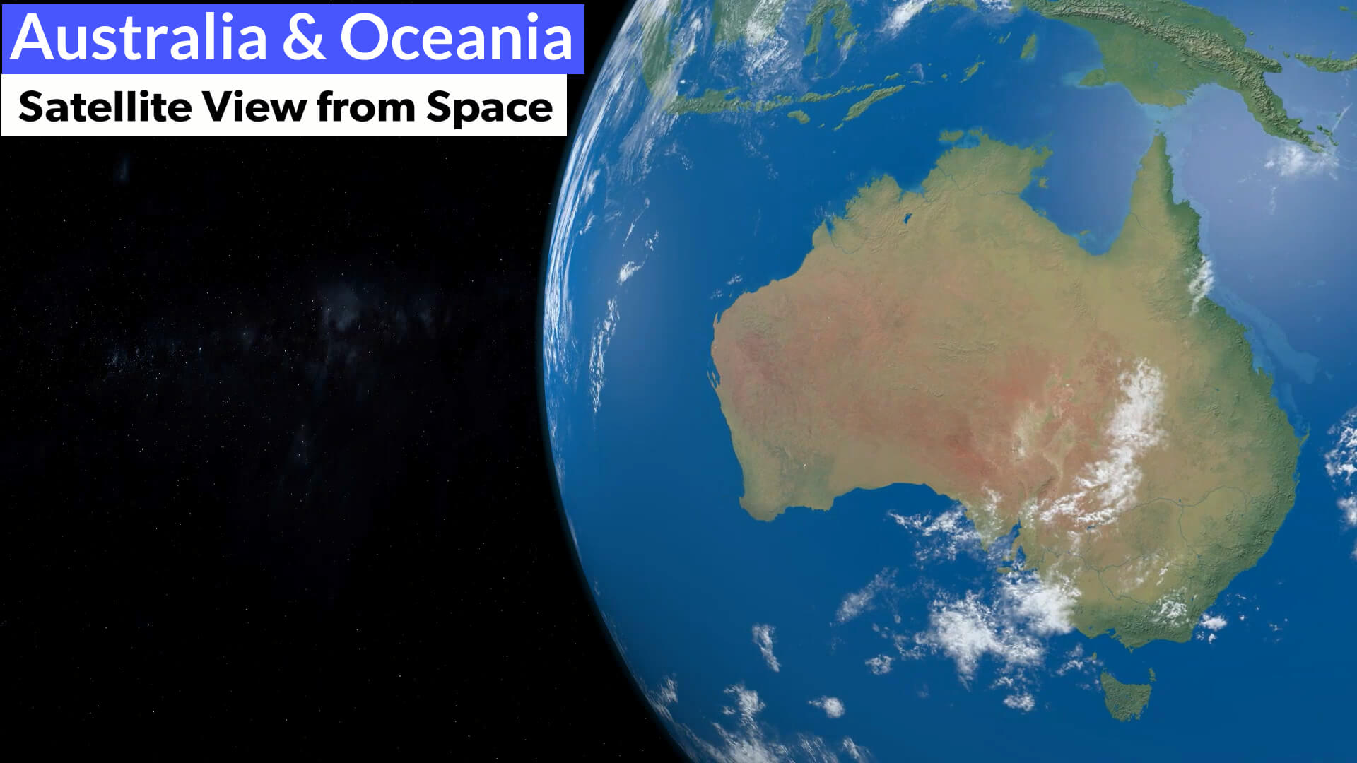 Australia and Oceania Satellite Image from Space